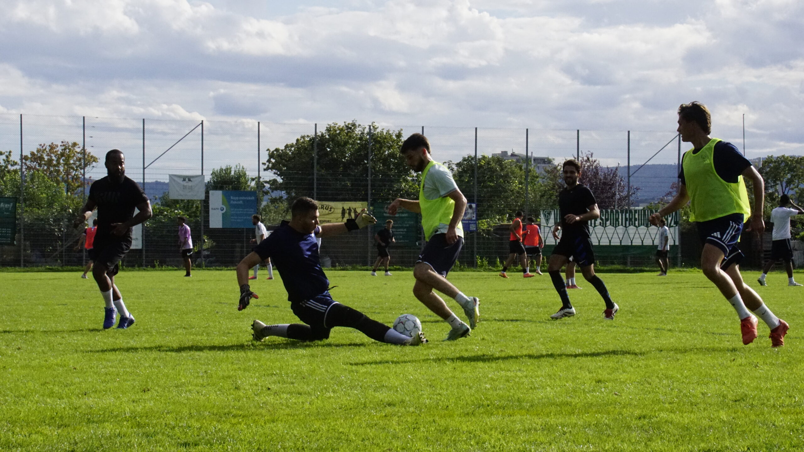 A Summer Cup goalkeeper making a save